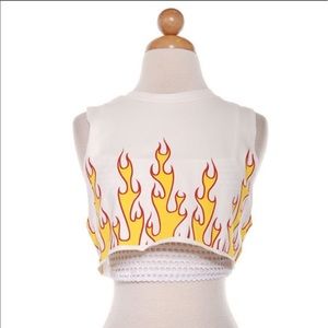 Flames crop top + mesh top